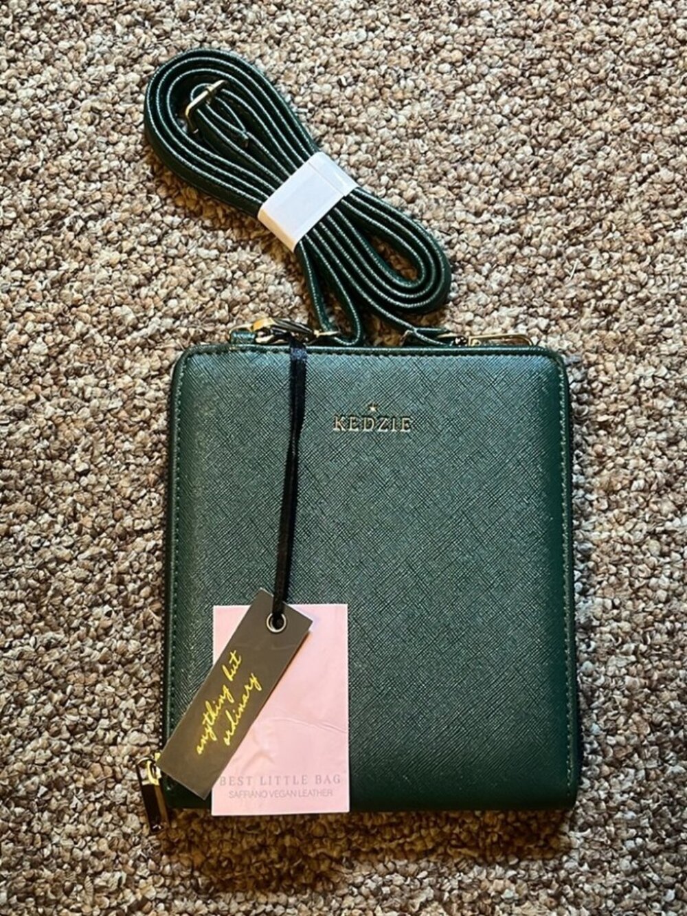 Kedzie Best Little Bag in Saffiano Vegan Leather Emerald